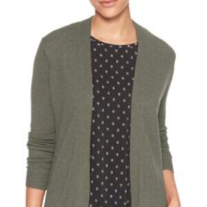 Long Open Cardigan Reitmans Essentials cotton viscose color greensage  SZ small